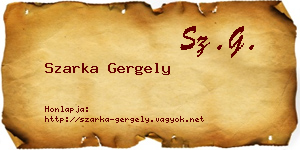 Szarka Gergely névjegykártya